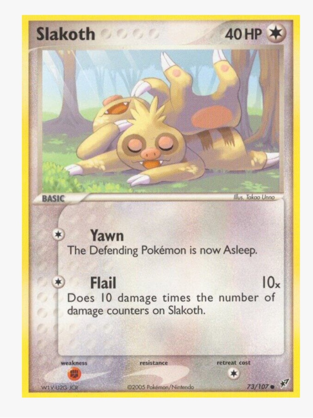 Slakoth EX Deoxys Pokemon Trading Card
